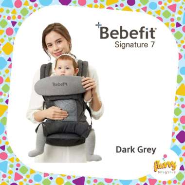 Bebefit Signature 7 Smart Baby Carrier & Foldable Hip Seat | Gendongan Bayi Dark Grey