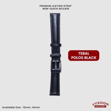 Strap Jam Tangan / Tali Jam Kulit / Non Quick Release Strap 12mm 14mm 12mm TBL-P.Black