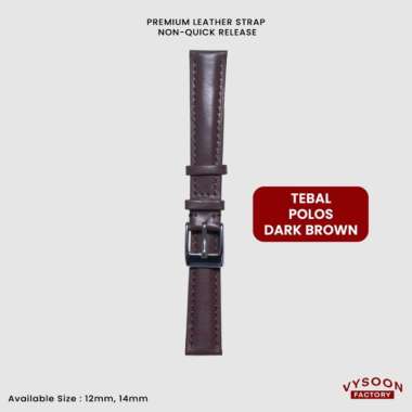 Strap Jam Tangan / Tali Jam Kulit / Non Quick Release Strap 12mm 14mm 12mm TBL-P.DarkBrown