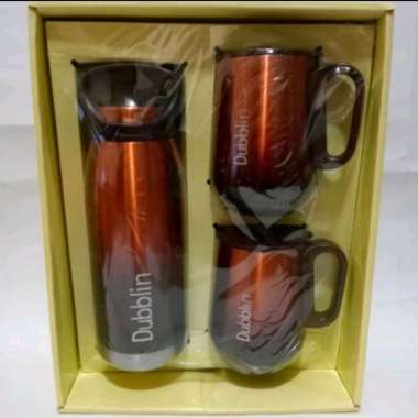 DUBBLIN SET GIFT GLAMOUR TERMOS DAN MUG merah
