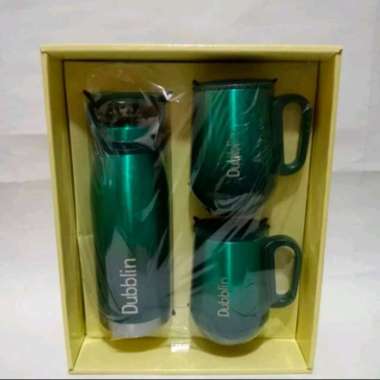 DUBBLIN SET GIFT GLAMOUR TERMOS DAN MUG hijau