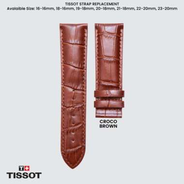 Strap Leather / Nato Strap / Tali Jam Tangan Kulit Ukuran 18mm 20mm 21-18mm Croco Brown