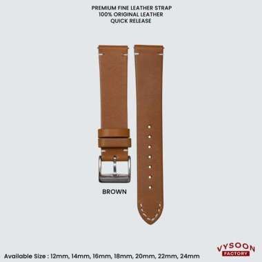 Tali Kulit Jam Tangan / Tali Strap Jam Fossil 14mm 18mm 20mm 22mm 24mm 12mm Brown