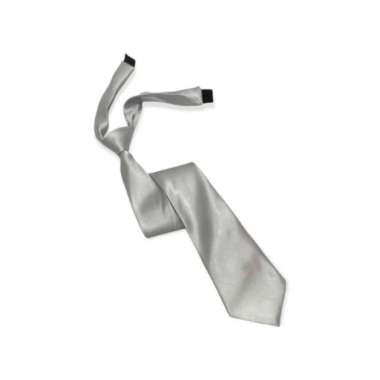 dasi instan polos - silver silver