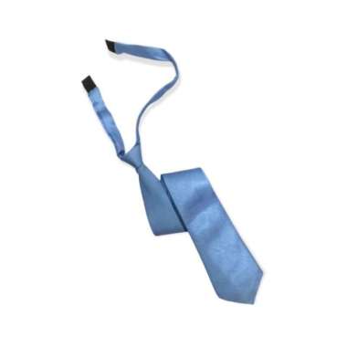 dasi instan polos - silver biru langit