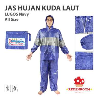 Jas Hujan Dewasa KUDA LAUT LUGOS NAVY-All Size unisex LUGOS NAVY