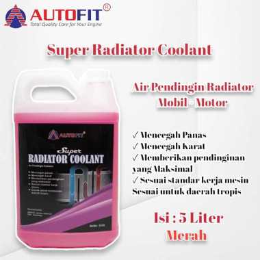 Autofit Air Radiator Mobil Motor Coolant Liquid Murah Premium 5 liter - 5 liter Merah