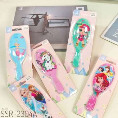 SISIR OVAL ANAK ANTI KUSUT SISIR MINI ANAK MOTIF PRINT GAMBAR KARTUN KARAKTER MOTIF