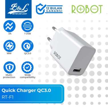ROBOT RT-F1 Quick Charger Adaptor USB 18W QC3.0