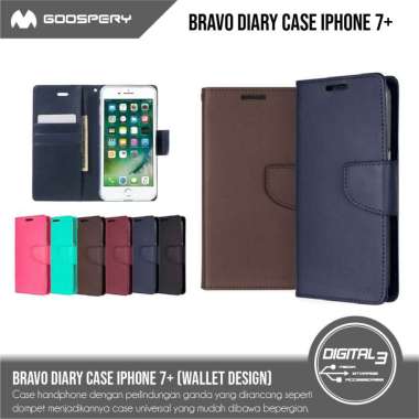 Mercury Goospery Bravo Diary Case Iphone 7 / 8 Plus Casing Dompet Flip - pink Apple iPhone 7 Plus