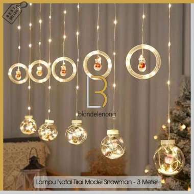 Lampu Led Tirai Natal Warna Warni Warm White Kuning Putih Kelap Kelip Warm White