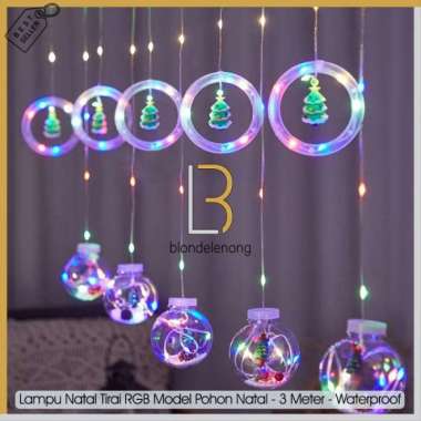 Lampu Led Tirai Natal Warna Warni Warm White Kuning Putih Kelap Kelip Rgb