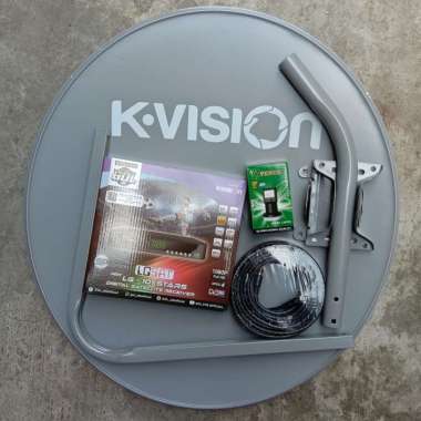 Paket Parabola Mini LGSAT Stars Dish K-Vision 60 cm ABU-ABU