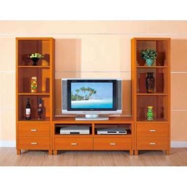CUSTOM - lemari rak tv minimalis kayu jati simple