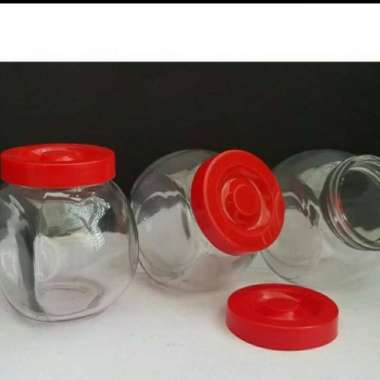 Toples Kaca Tutup Merah Stoples Buah Sugus TP7