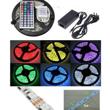 Lampu Led Strip 5050 5 Meter + Remote + Colokan Dekorasi Rumah Kamar