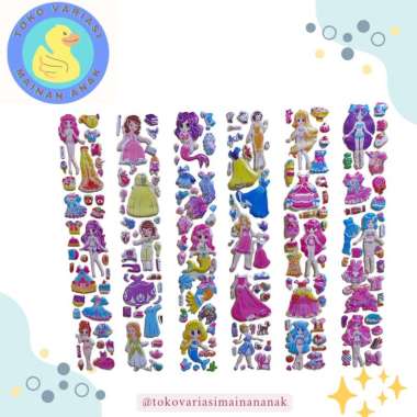 MAINAN STIKER TIMBUL 3D BONGKAR PASANG GAUN DRESS UP DRESSUP PANJANG