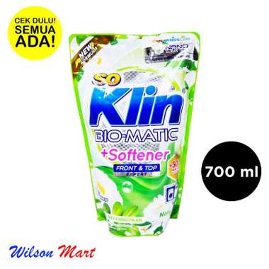 Promo Harga So Klin Biomatic Liquid Detergent +Softener Front Load 700 ml - Blibli