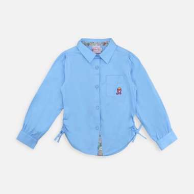 Shirt/ Kemeja Anak Perempuan Biru Polos/ Rodeo Junior Girl Sweet Season 4-5 tahun