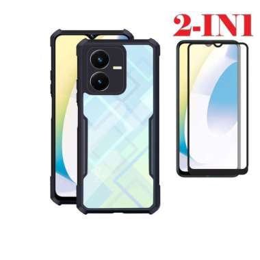 Promo Paket 2in1 Case Transparan Vivo Y22 / Y30 / Y50 / Y30i Terbaru Free Tempered Glass Layar Vivo 