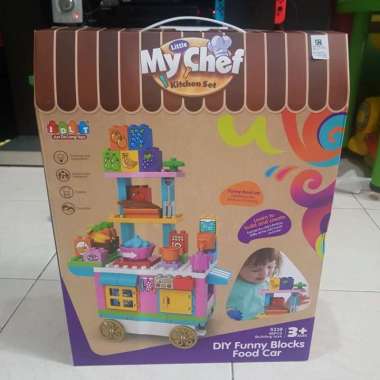 JDLT DIY funny blocks food car my chef kitchen set