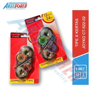 Aksesoren Tipe X Kertas Pita Koreksi Joyko CT-522-02 [isi 2 Pcs] / Correction Tape X Roll / Tip X Ti