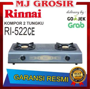 PROMO KOMPOR 2 TUNGKU MURAH RINNAI RI 522 CE RI522CE GREEY