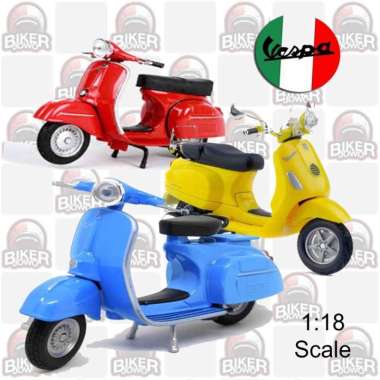 Mainan Diecast Motor Vespa 1 : 18 Maisto Welly BBurago Motormax Altaya 2.PK 125 Auto