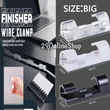 klip 16 besar cable clip perapih tempel penjepit kabel organizer klem Hitam