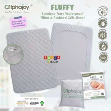 Sprei Bayi Anti Ompol Alphajoy FLUFFY Bamboo Terry Waterproof Fitted Padded Sheet cover matras bambo