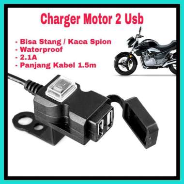 Charger Motor Stang / Kaca Spion Motor Anti Air 2usb 2.1A 021