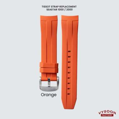 Tali Karet Jam Tangan Tissot Strap Seastar 1000 2000 Automatic Rubber Orange