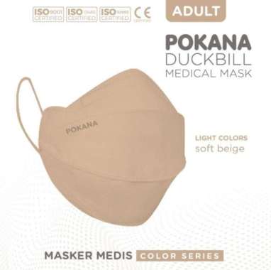 POKANA DUCKBILL Medical Mask 4Ply - Sachet isi 2 pcs Soft Beige