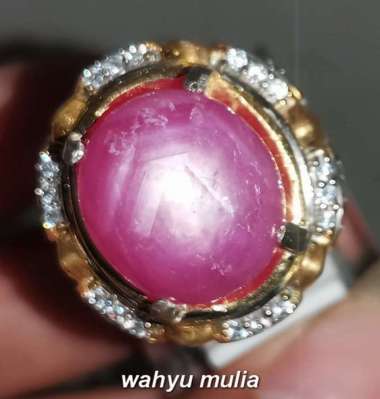 Batu Akik Ruby Pink Star Nginden Bagus Asli Kode 2074 Merah Muda