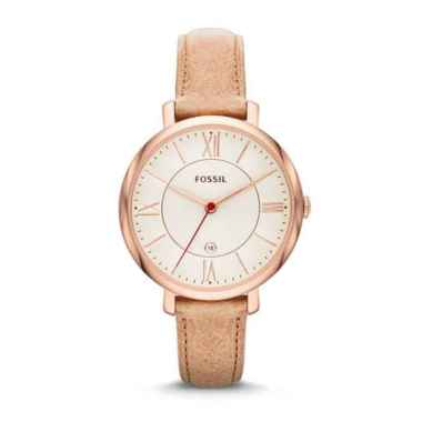 FOSSIL Jacqueline ES-3487 Leather Original Jam Tangan Wanita Brown Rosegold