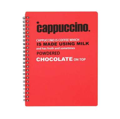 TOMEX Buku Tulis Spiral / Notebook Spiral / Notes Spiral / Spiral Notebook Motif COFFEE B5 MERAH