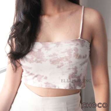 ELLIPSESINC Tank Top Crop dan Tank Top Panjang Tie Dye CROP L CHOCO