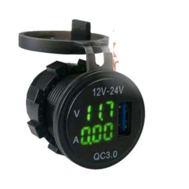 Volt Meter Digital Usb Charger Aki Mobil dan motor merah