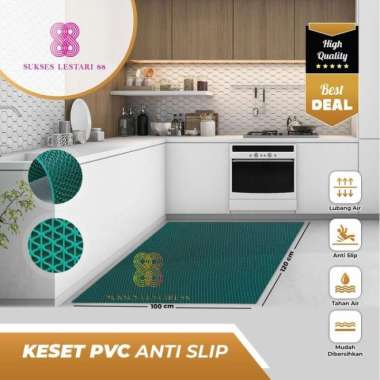 Keset Karpet PVC Anti Slip Meteran Hijau