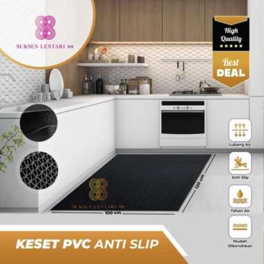 Keset Karpet PVC Anti Slip Meteran Hitam