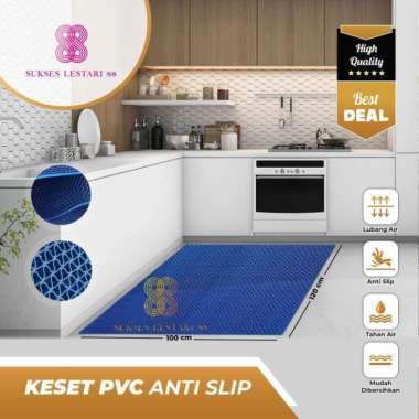 Keset Karpet PVC Anti Slip Meteran Biru