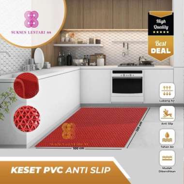 Keset Karpet PVC Anti Slip Meteran Merah