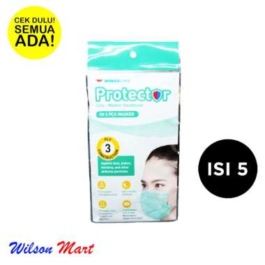 WINGS CARE PROTECTOR DAILY 3 PLY MASKER MEDIS KESEHATAN ISI 5 PCS Multicolor