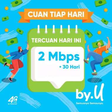 PROMO Kartu Perdana by.U Telkomsel Unlimited 2 Mbps 30 hari