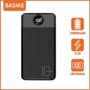 powerbank 10000mah BASIKE Keluaran USB ganda Indikator baterai LED Multicolor