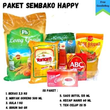 Paket sembako Murah HAPPY, Parcel Lebaran Hemat, isi Sesuai deskripsi