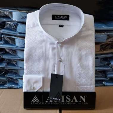 KEMEJA ALISAN KOKO PUTIH REGULER LENGAN PANJANG - NEON STORE L Putih