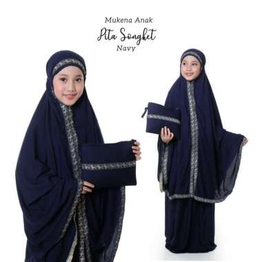 PUSAT GROSIR MUKENA ANAK PITA SONGKET (ANAK) NAVY
