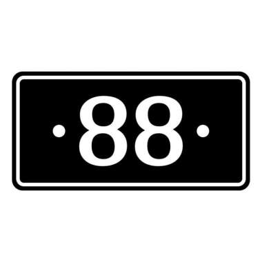 Plang Nomor Rumah Hitam Putih 40cm x 20cm Plat Alumunium