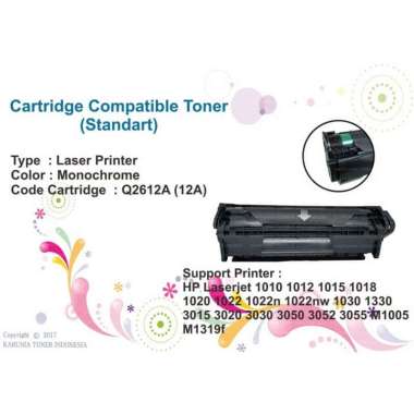 Cartridge Toner Compatible STANDART Q2612A 12A, HP LaserJet 1015 1018 Monochrome